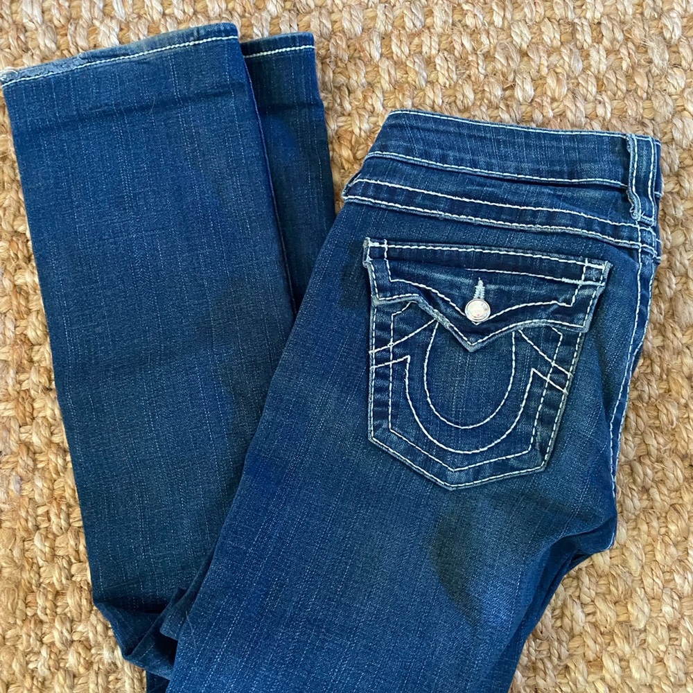 True Religion Dark Wash Denim Jeans – Women’s Size 27 – Bootcut – Made in USA